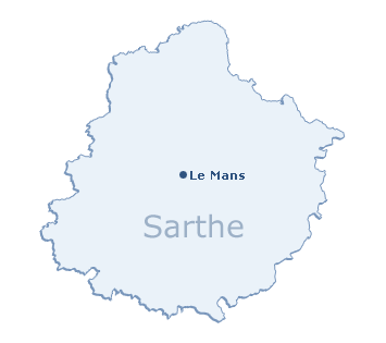 Carte du département de la Sarthe